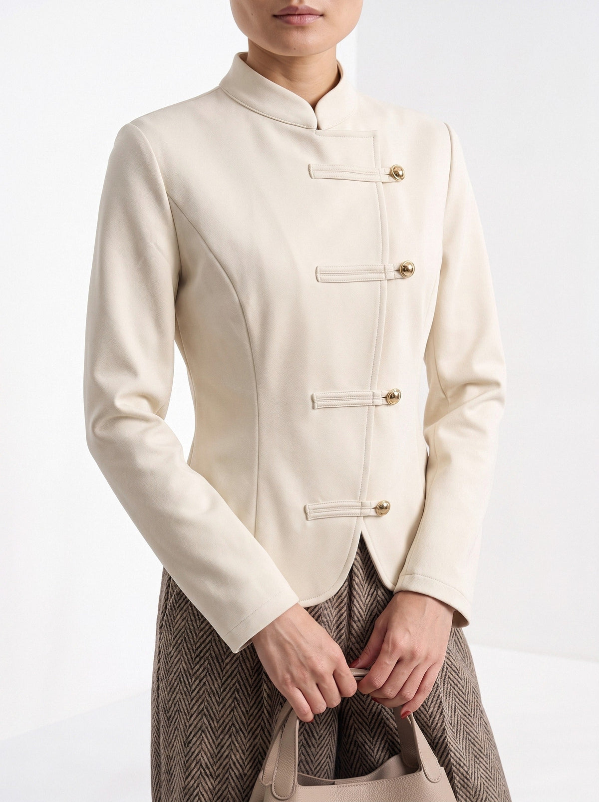 Brune | Veste cintrée col montant