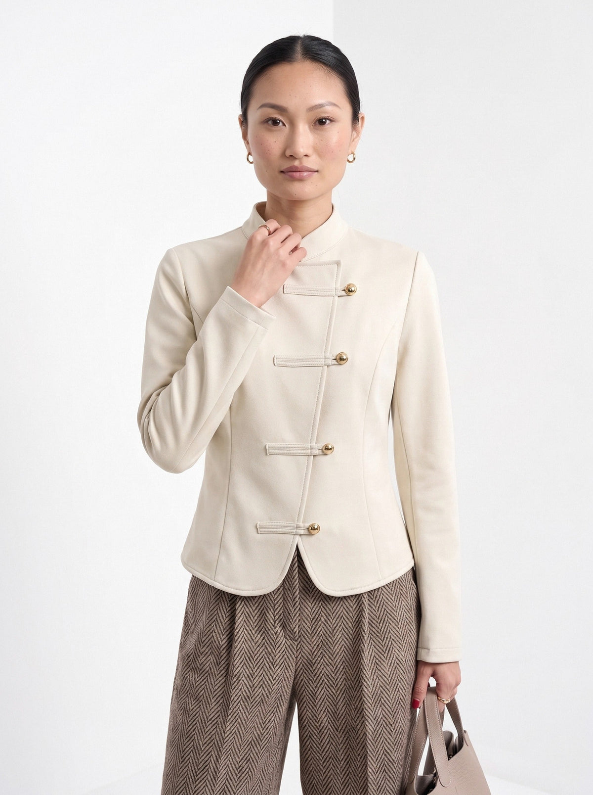 Brune | Veste cintrée col montant