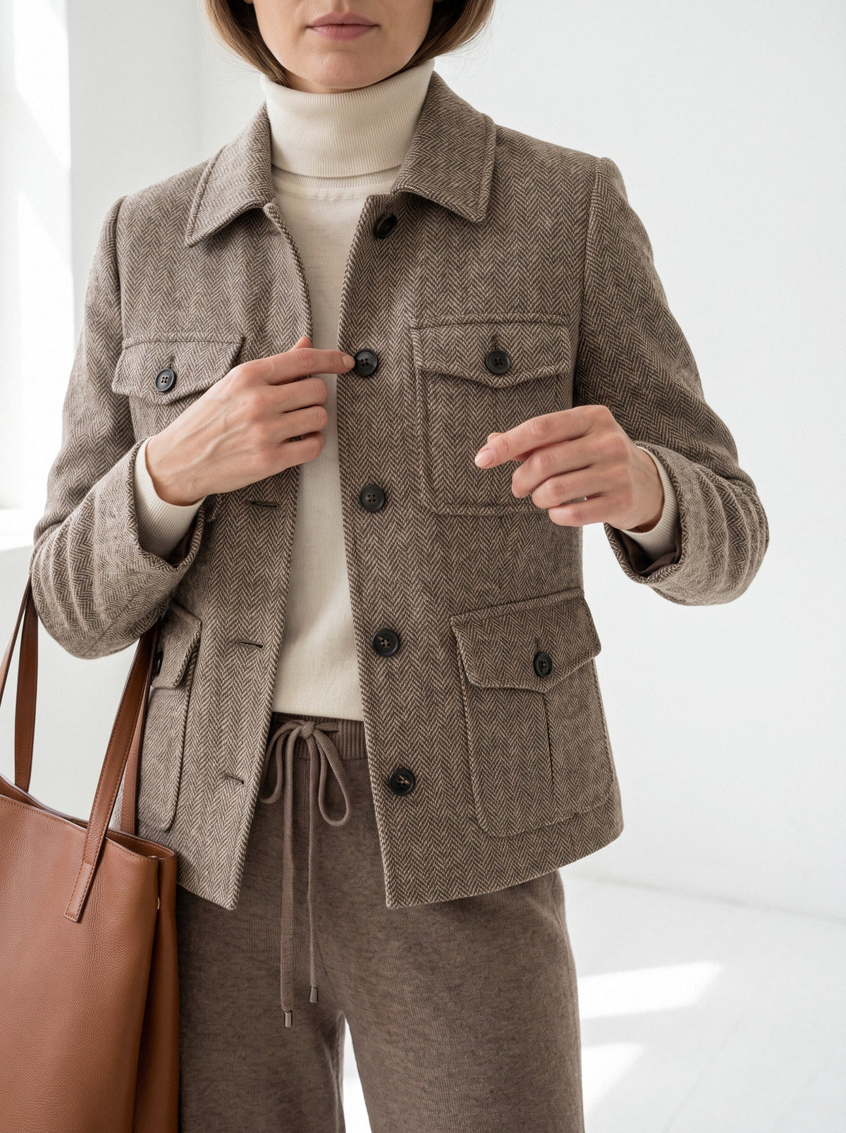 Bettina | Veste à chevrons quatre poches
