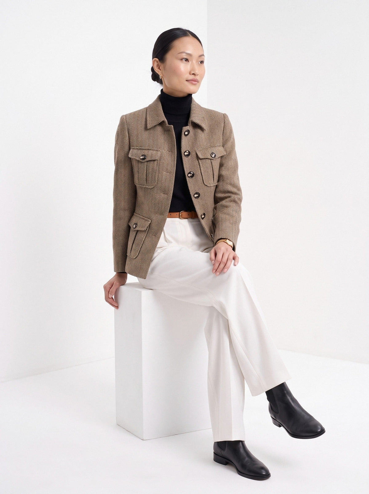Bettina | Veste à chevrons quatre poches