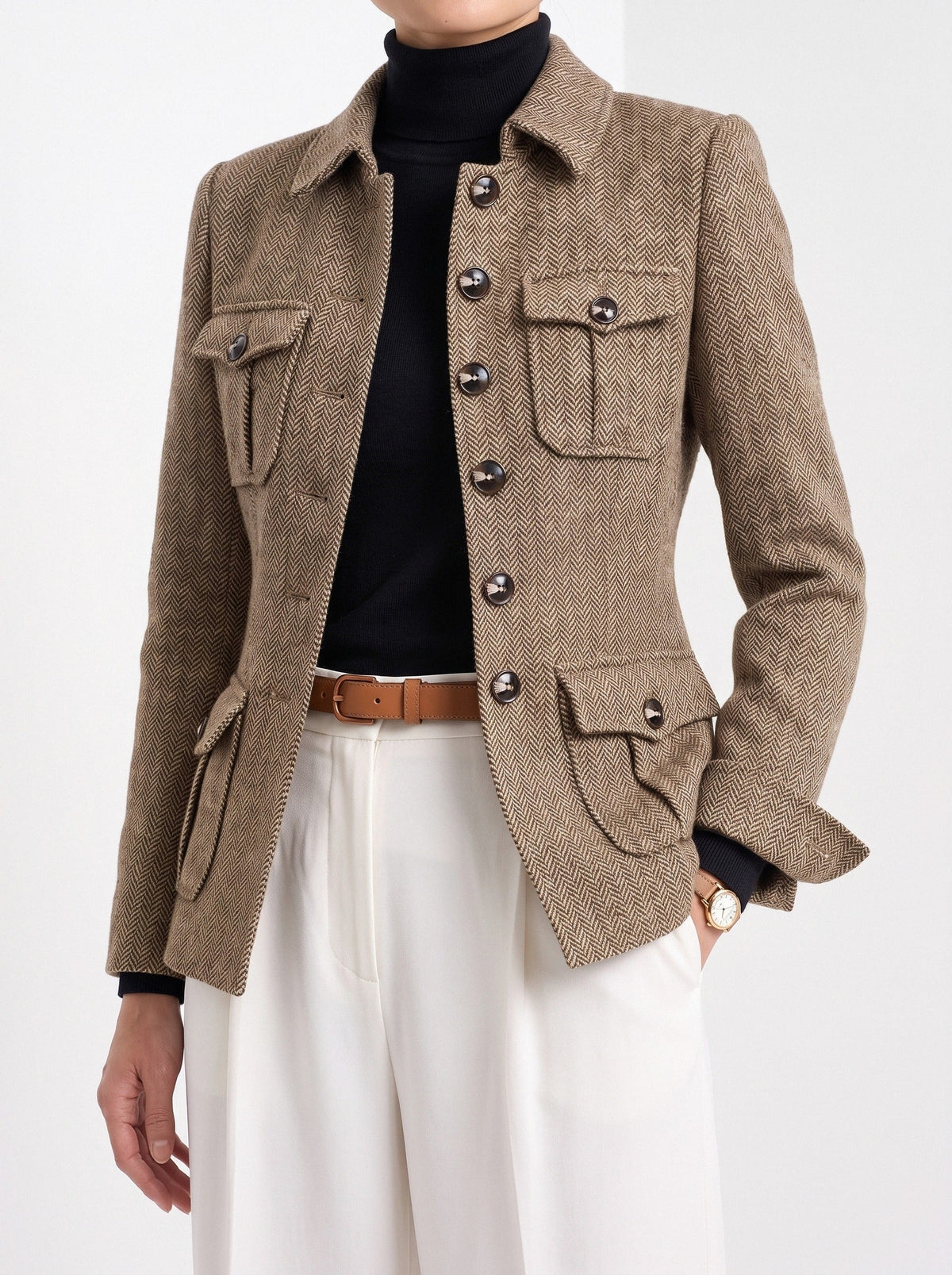 Bettina | Veste à chevrons quatre poches