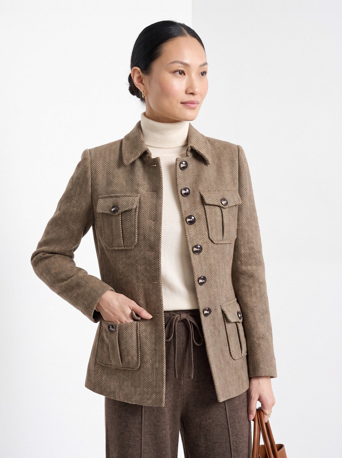 Bettina | Veste à chevrons quatre poches