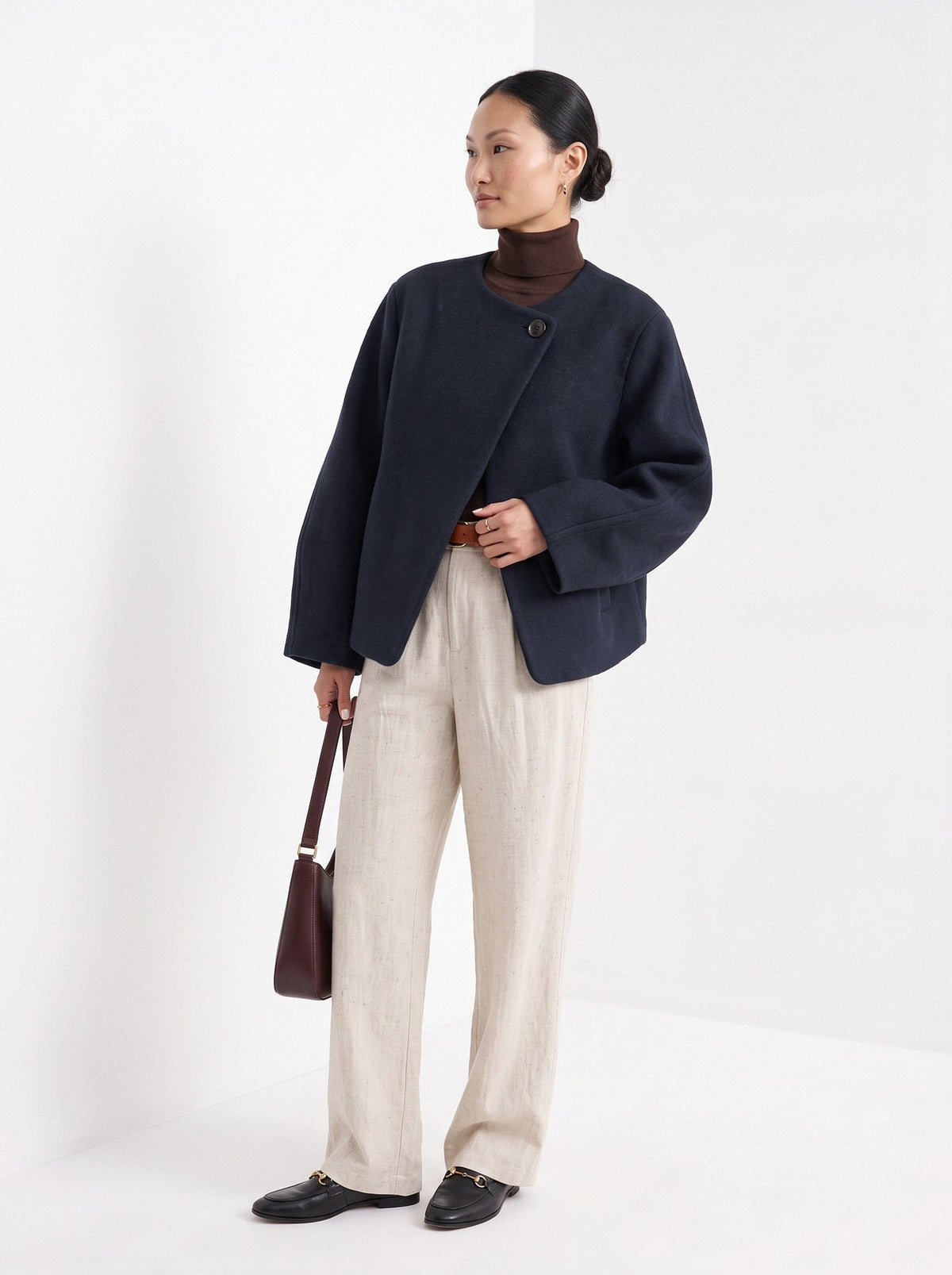 Bénédicte | Veste courte sans col