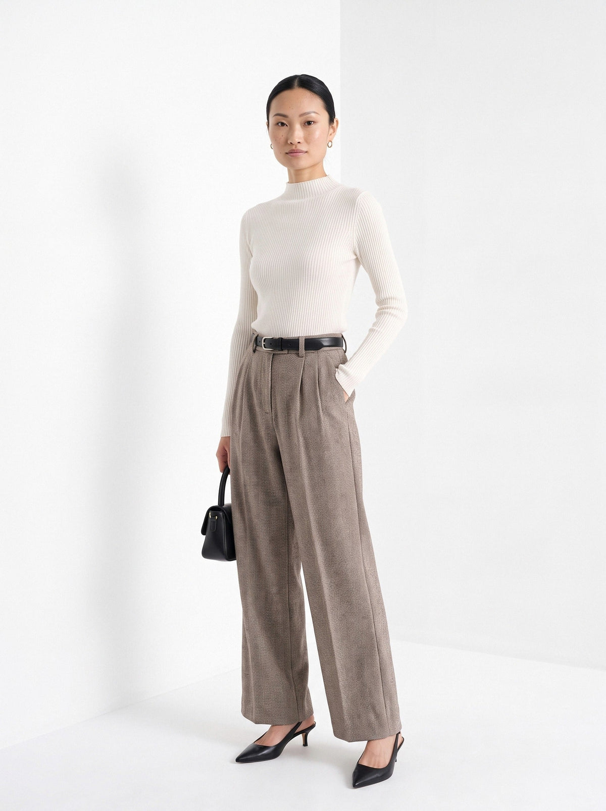 Garance | Pantalon large à chevrons