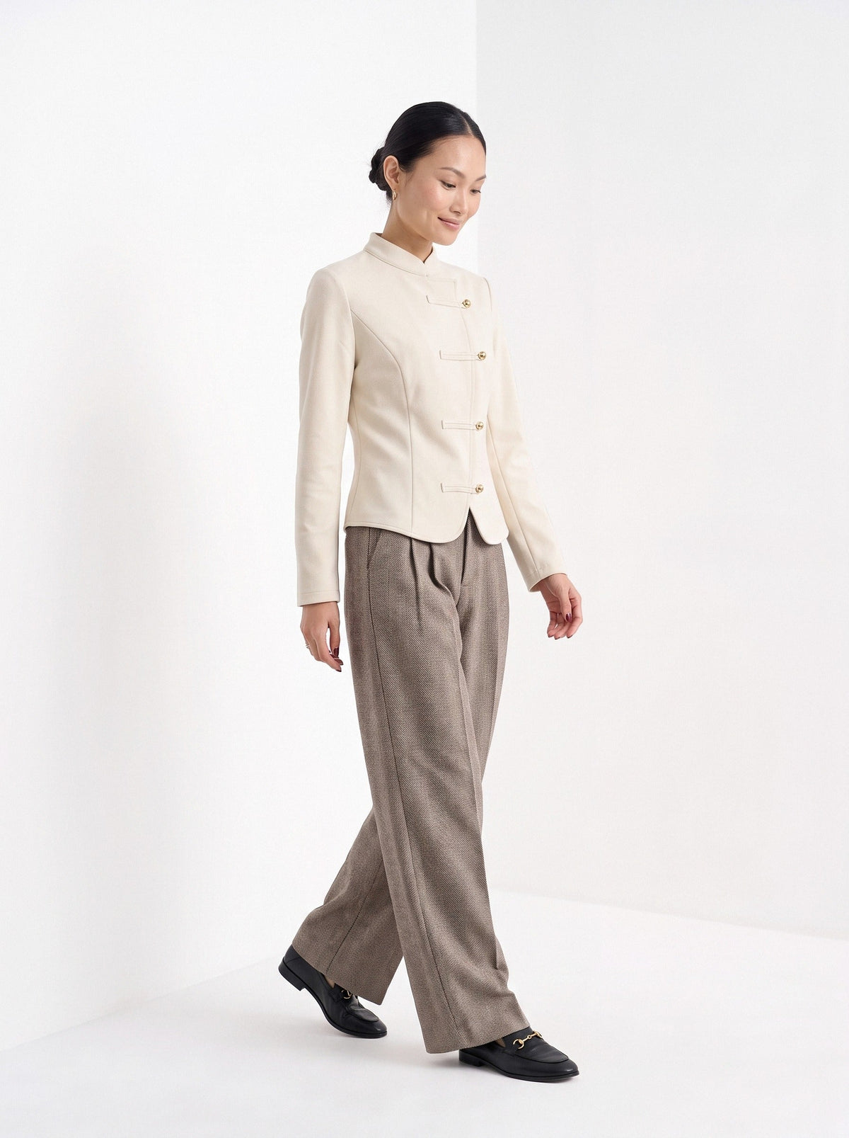 Garance | Pantalon large à chevrons