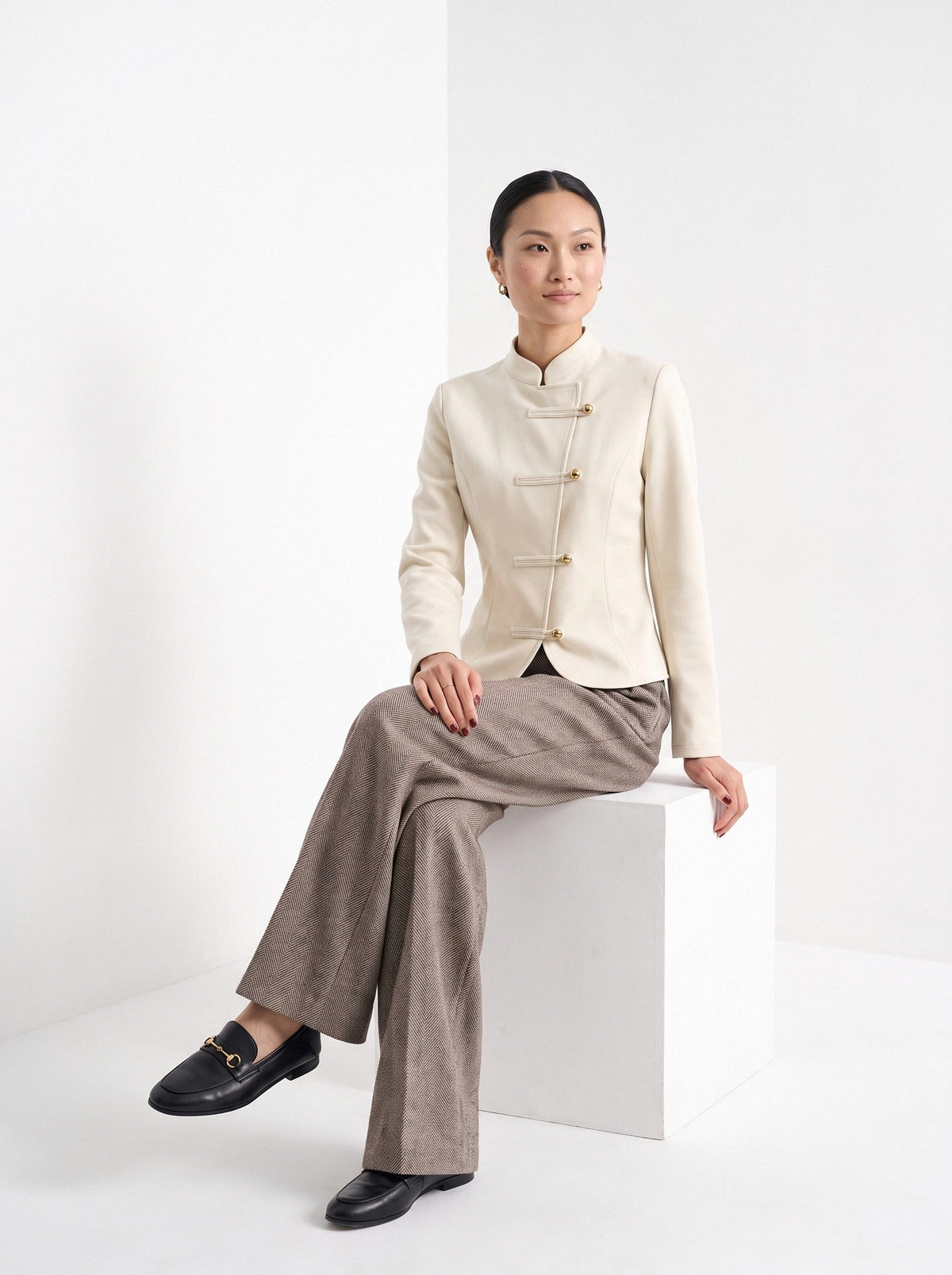 Garance | Pantalon large à chevrons