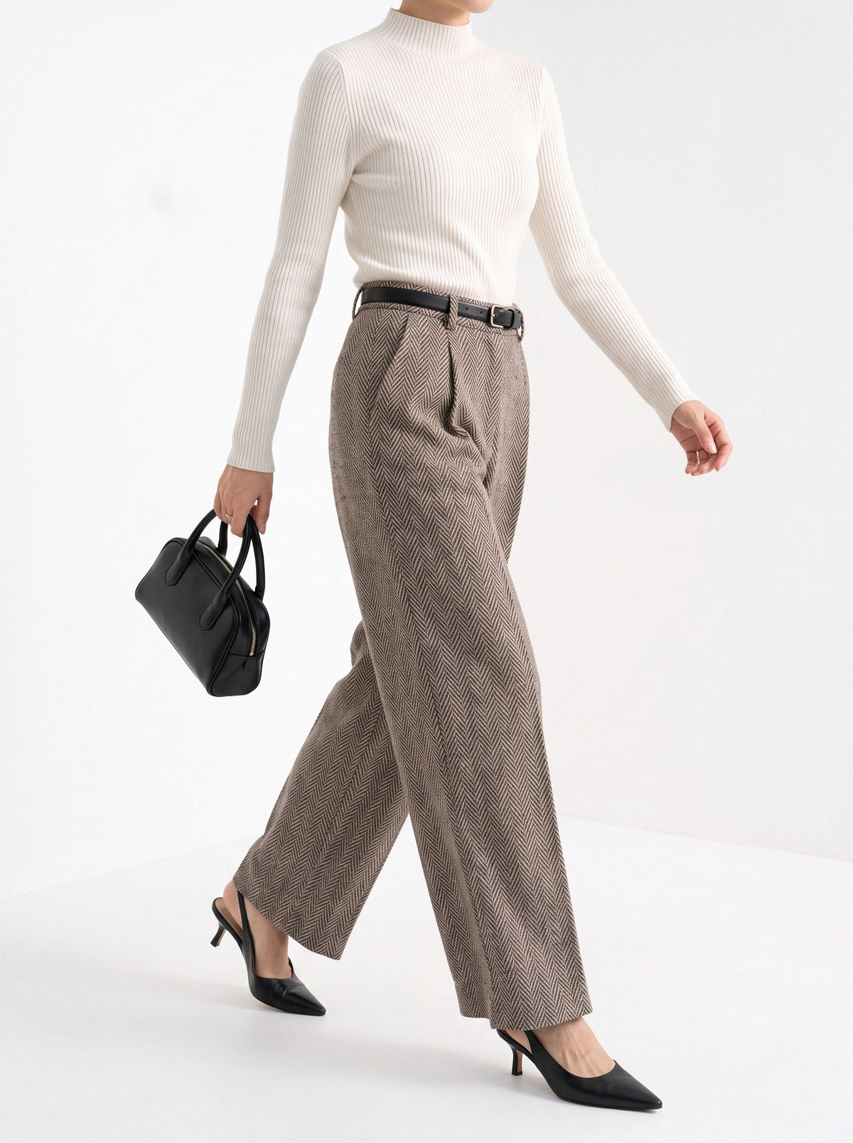 Garance | Pantalon large à chevrons