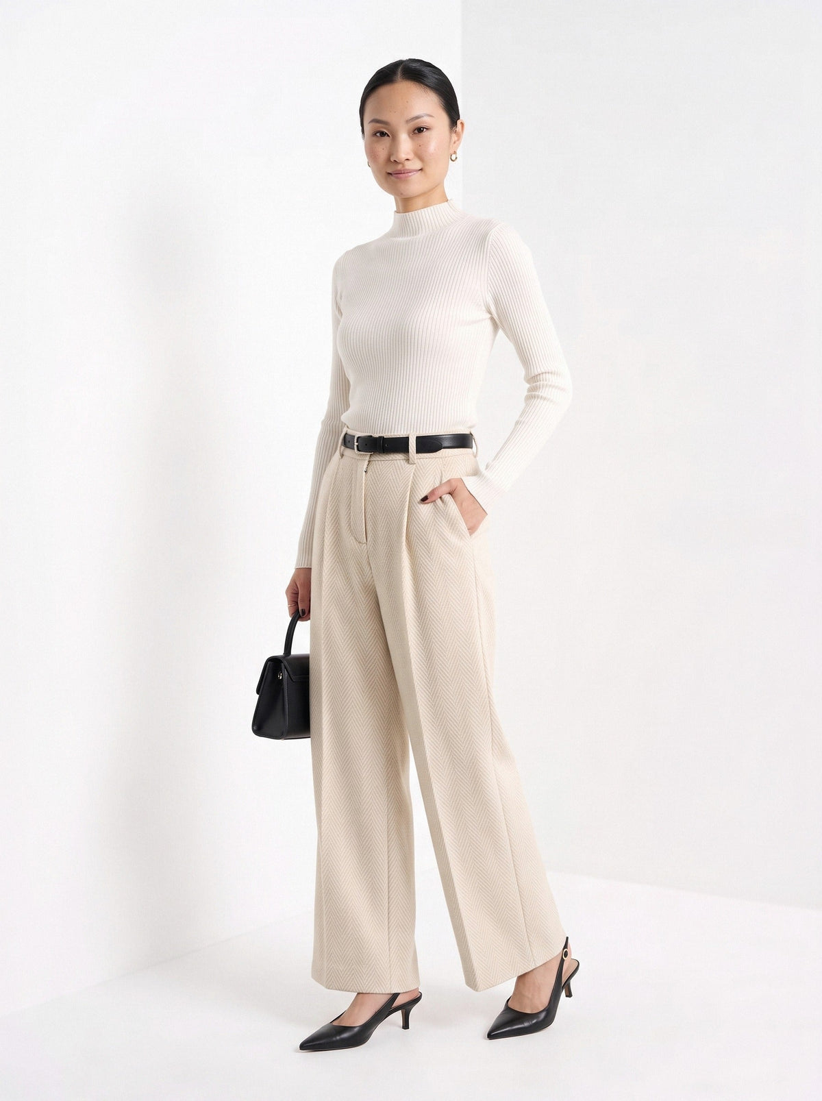 Garance | Pantalon large à chevrons
