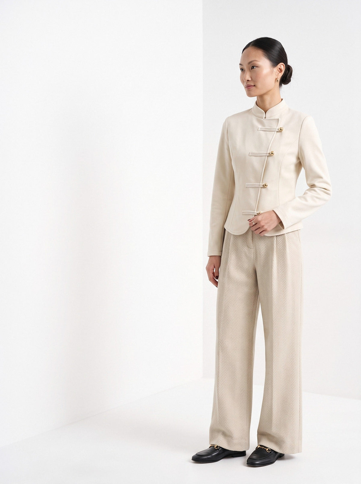 Garance | Pantalon large à chevrons