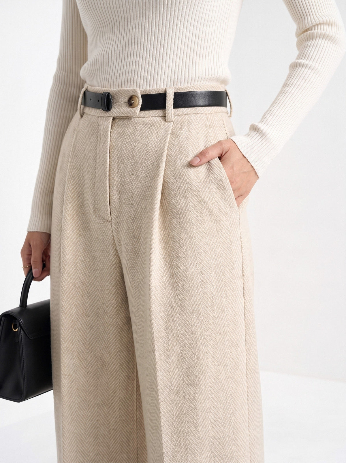 Garance | Pantalon large à chevrons