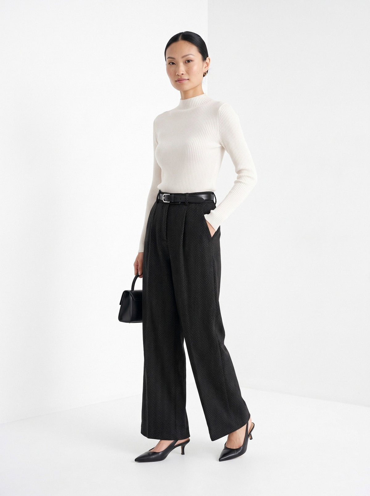 Garance | Pantalon large à chevrons