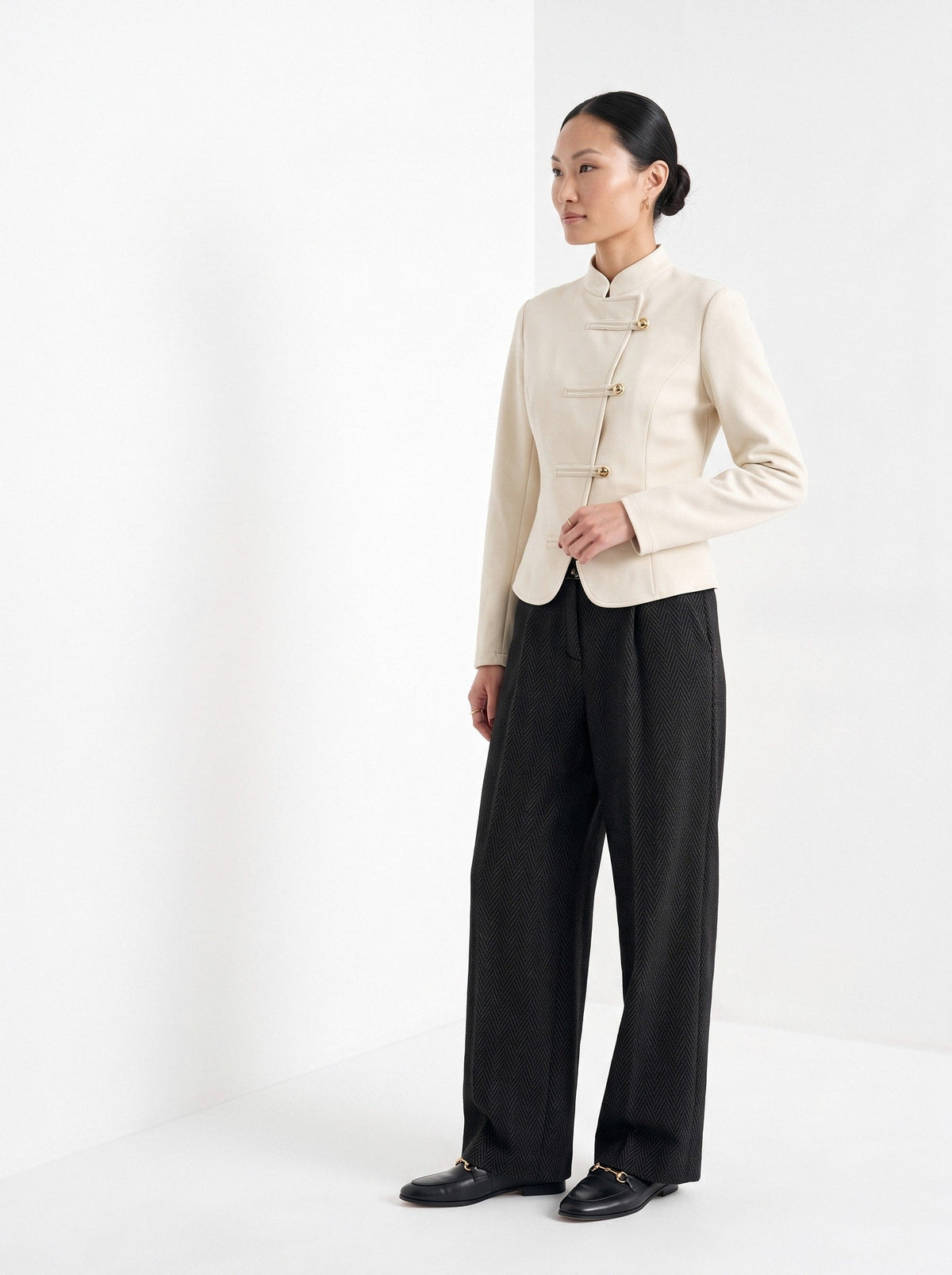 Garance | Pantalon large à chevrons