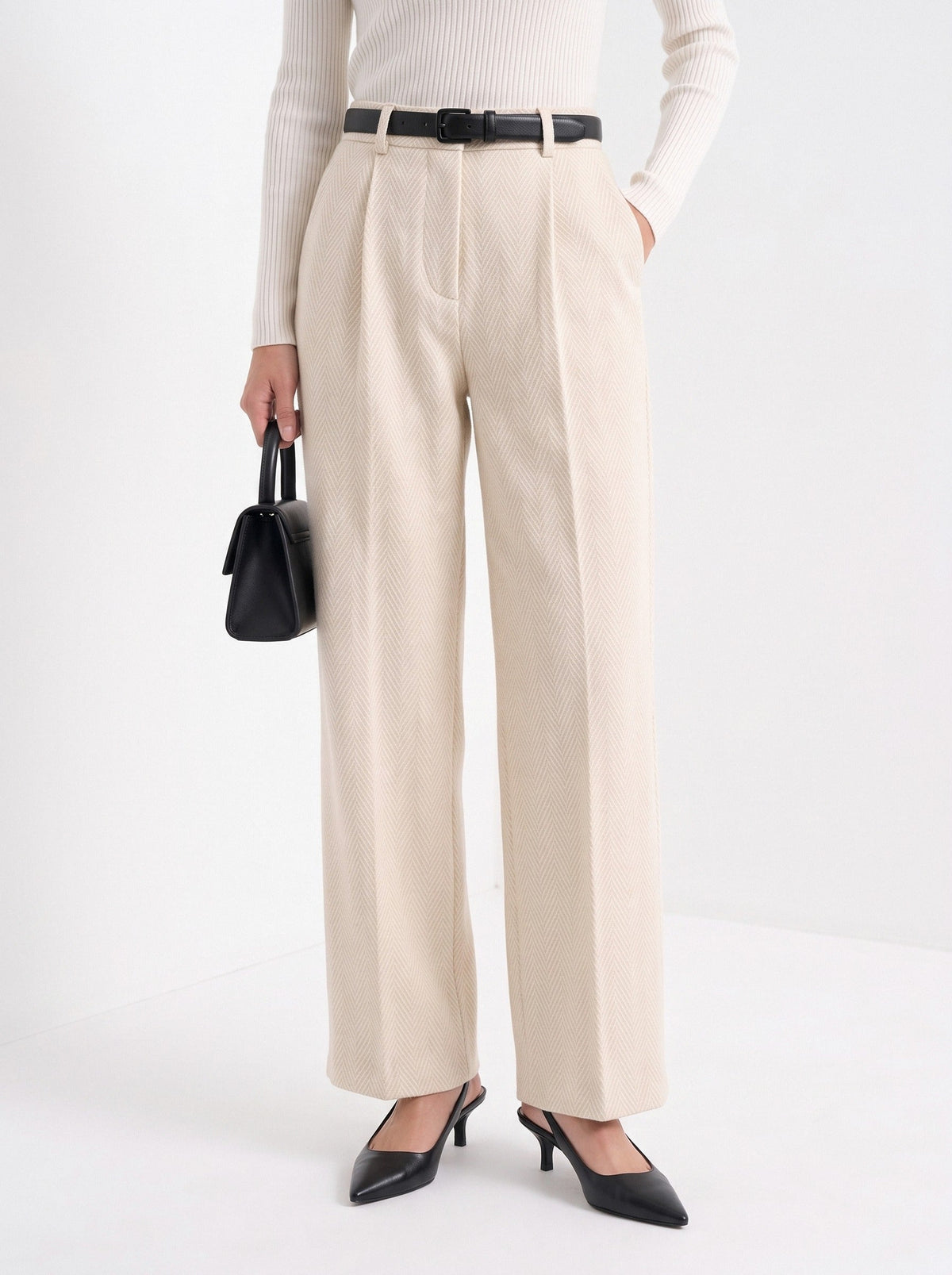 Garance | Pantalon large à chevrons