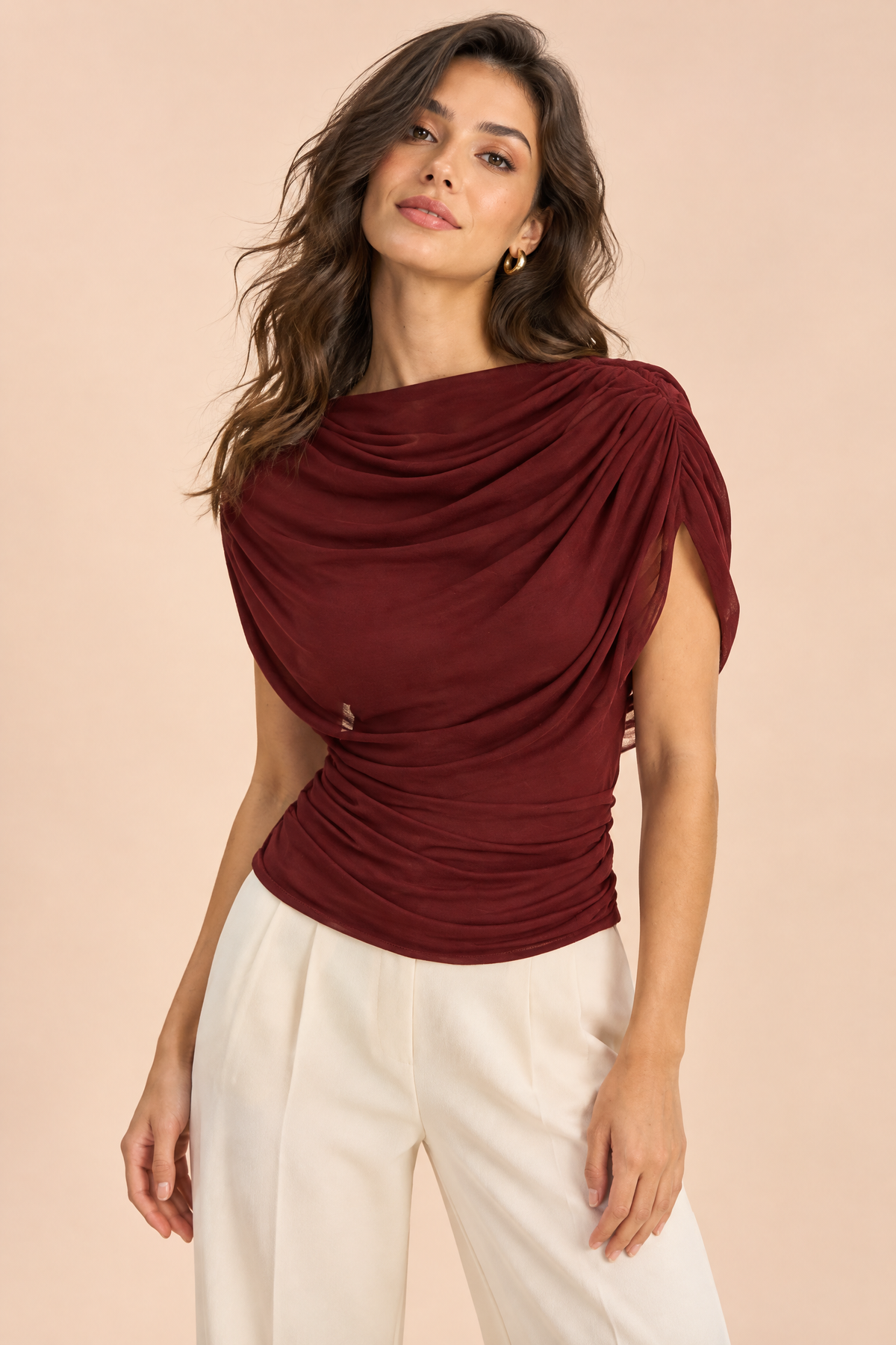 Fabienne | Top col bénitier froncé