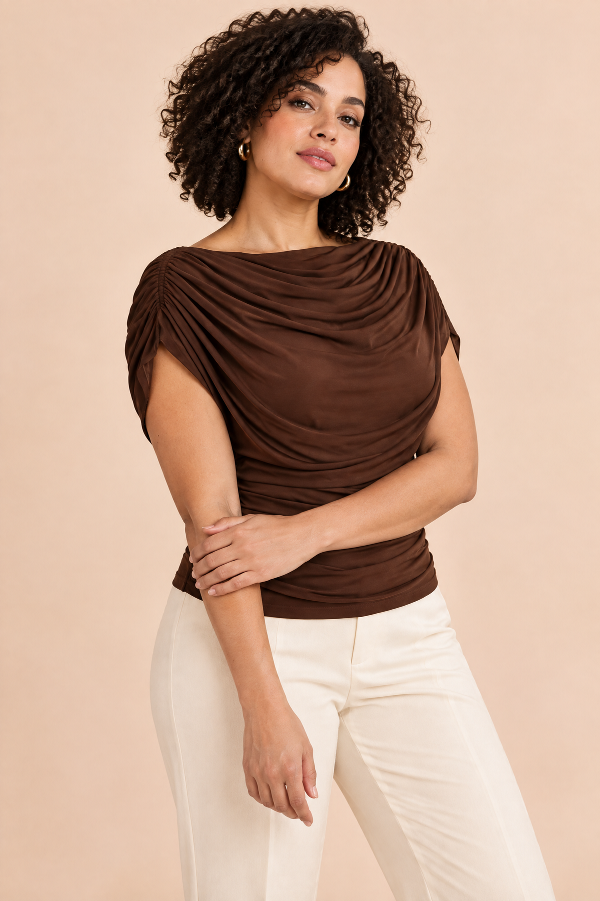 Fabienne | Top col bénitier froncé