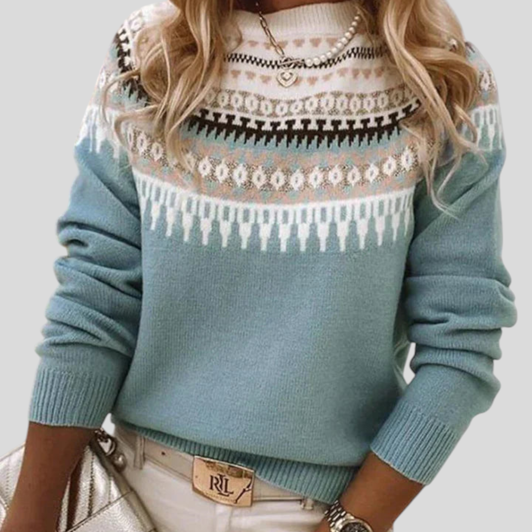 Céleste | Pull à motif nordique