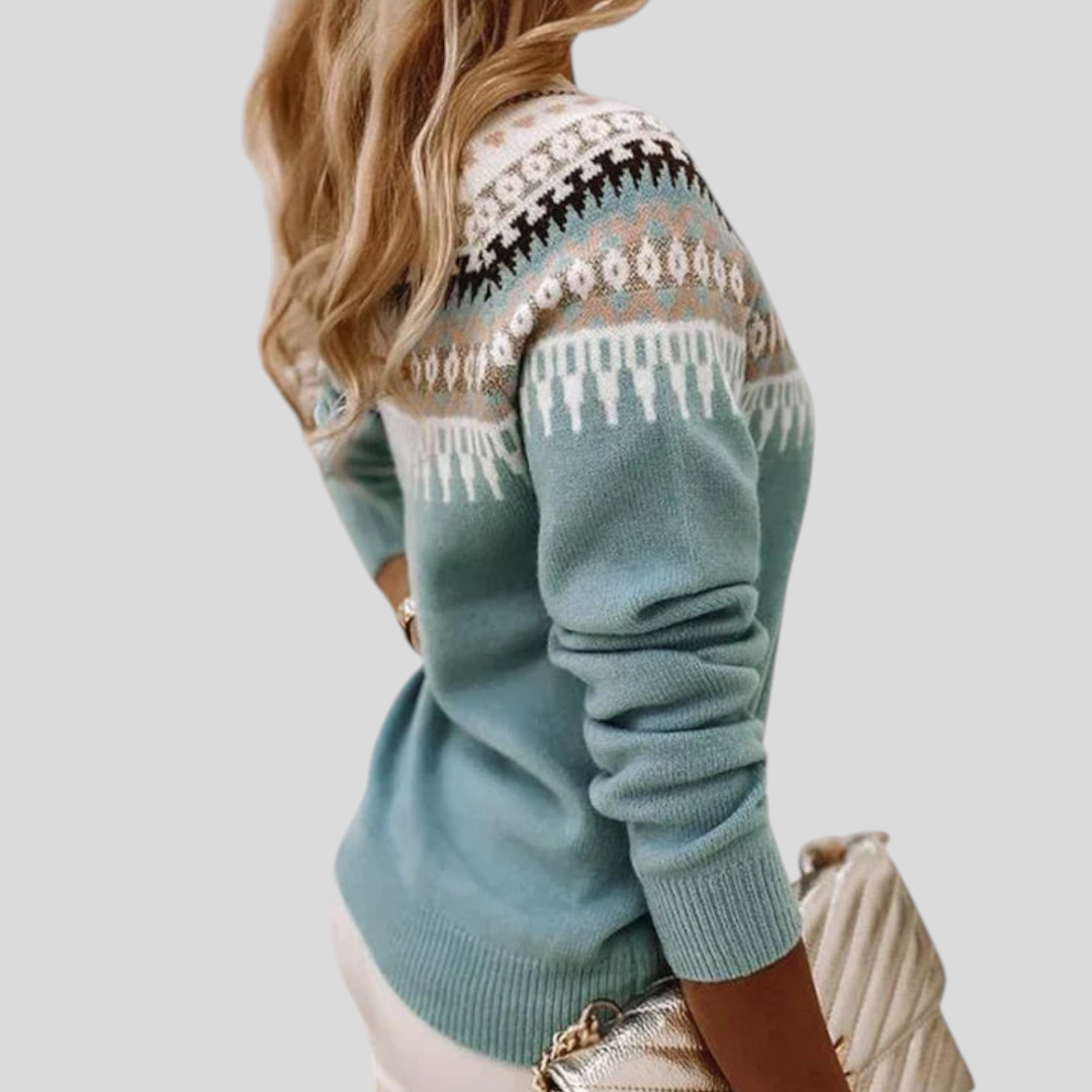 Céleste | Pull à motif nordique