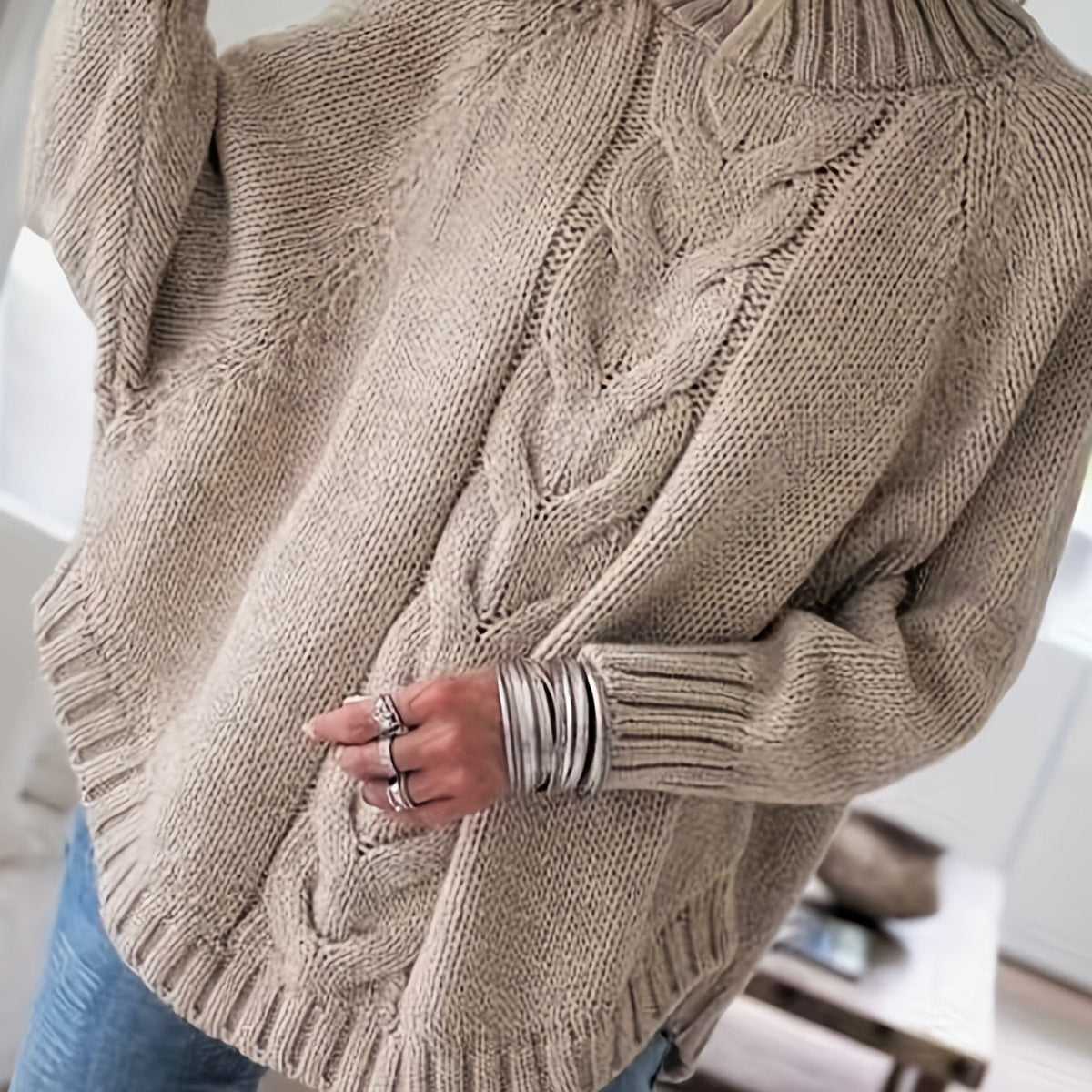Célina | Pull torsadé col montant