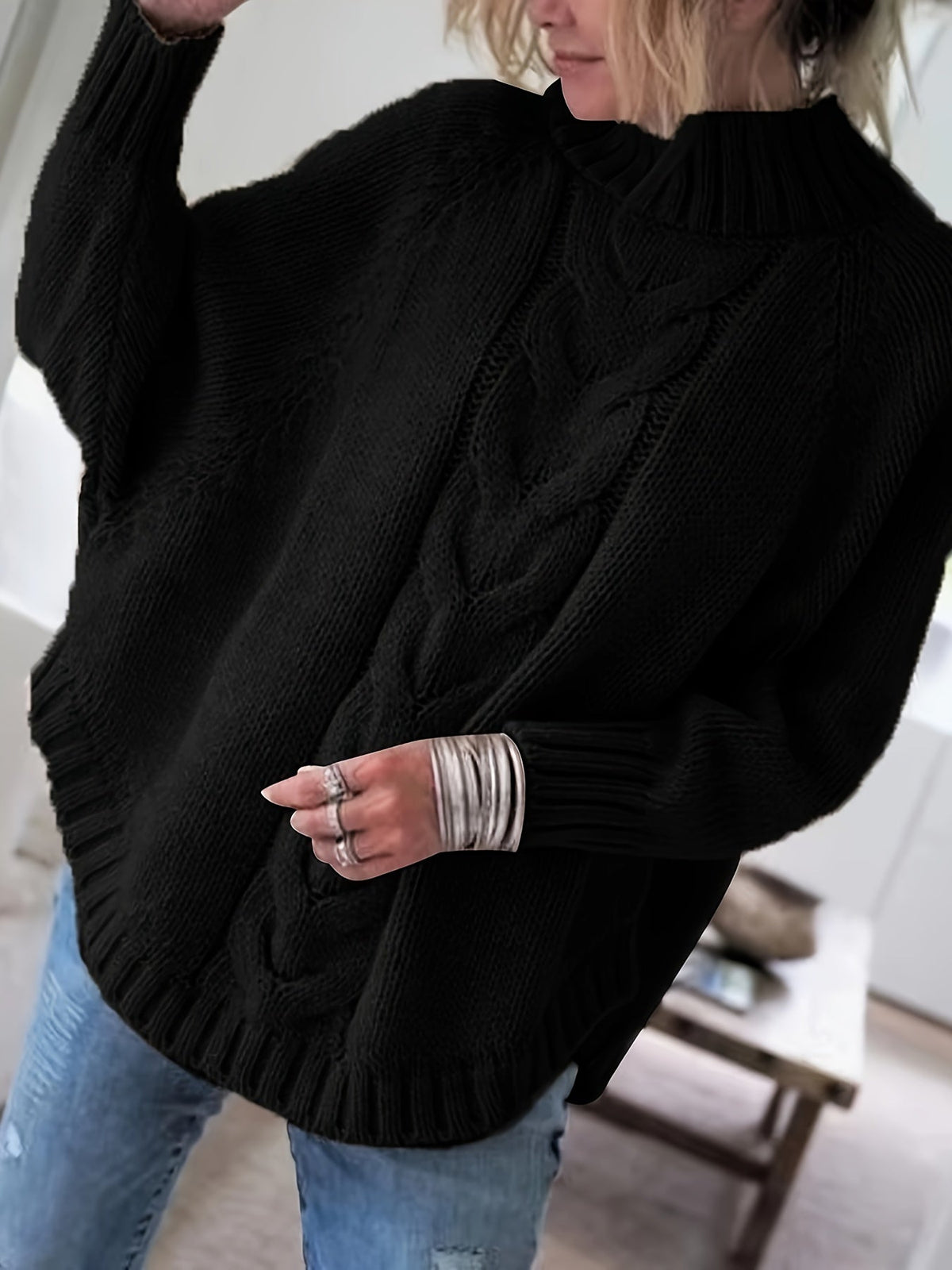 Célina | Pull torsadé col montant