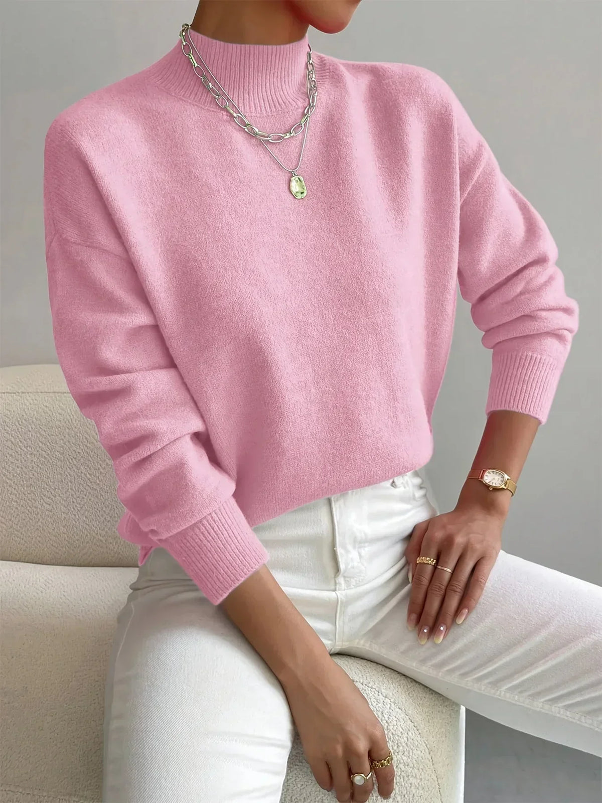 Célestine | Pull uni col montant
