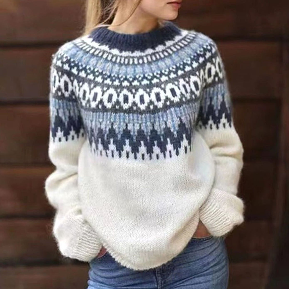 Cyrielle | Pull norvégien en jacquard