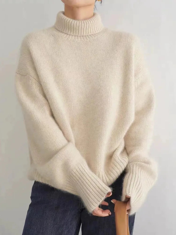 Cendrine | Pull oversize col roulé