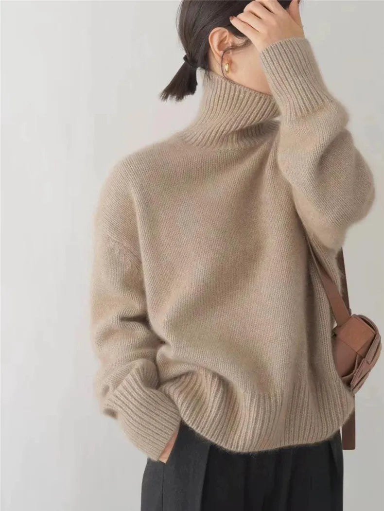 Cendrine | Pull oversize col roulé