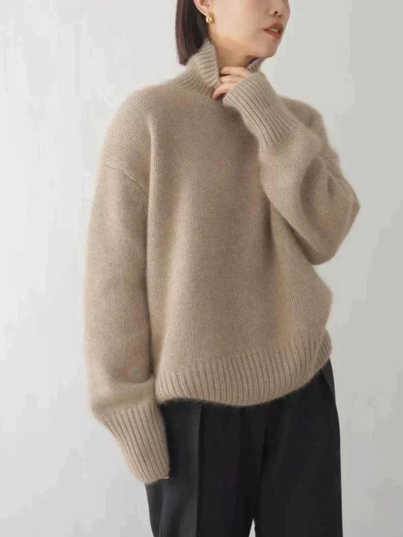 Cendrine | Pull oversize col roulé