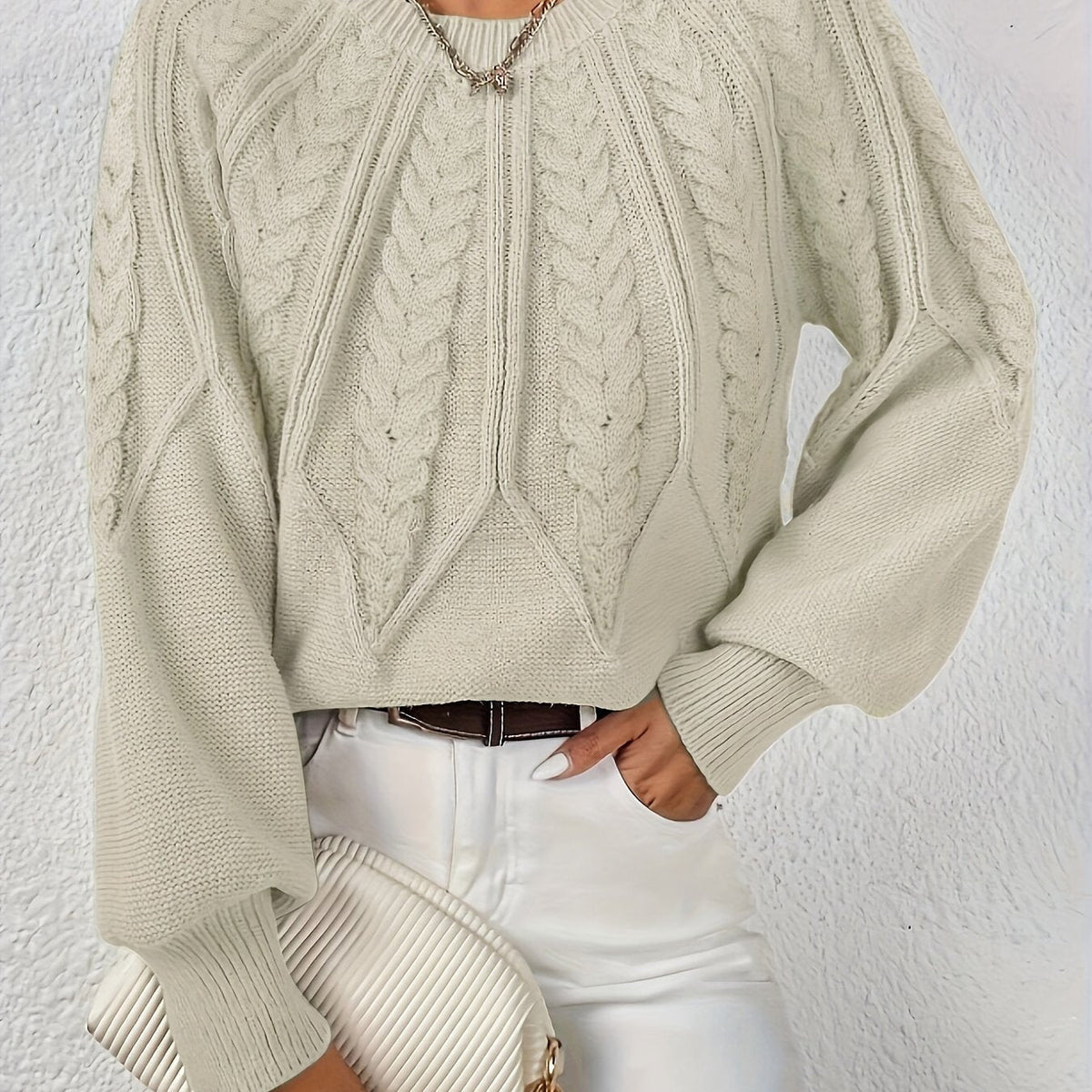 Cristina | Pull torsadé col rond
