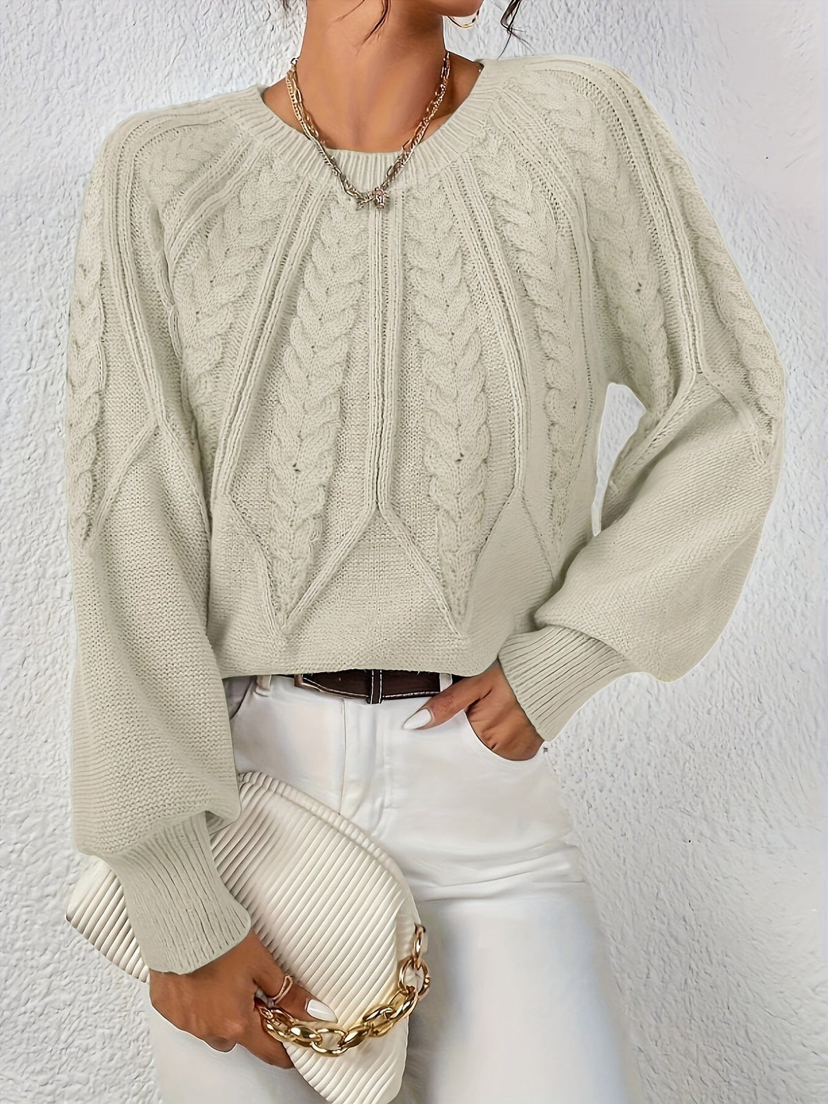 Cristina | Pull torsadé col rond