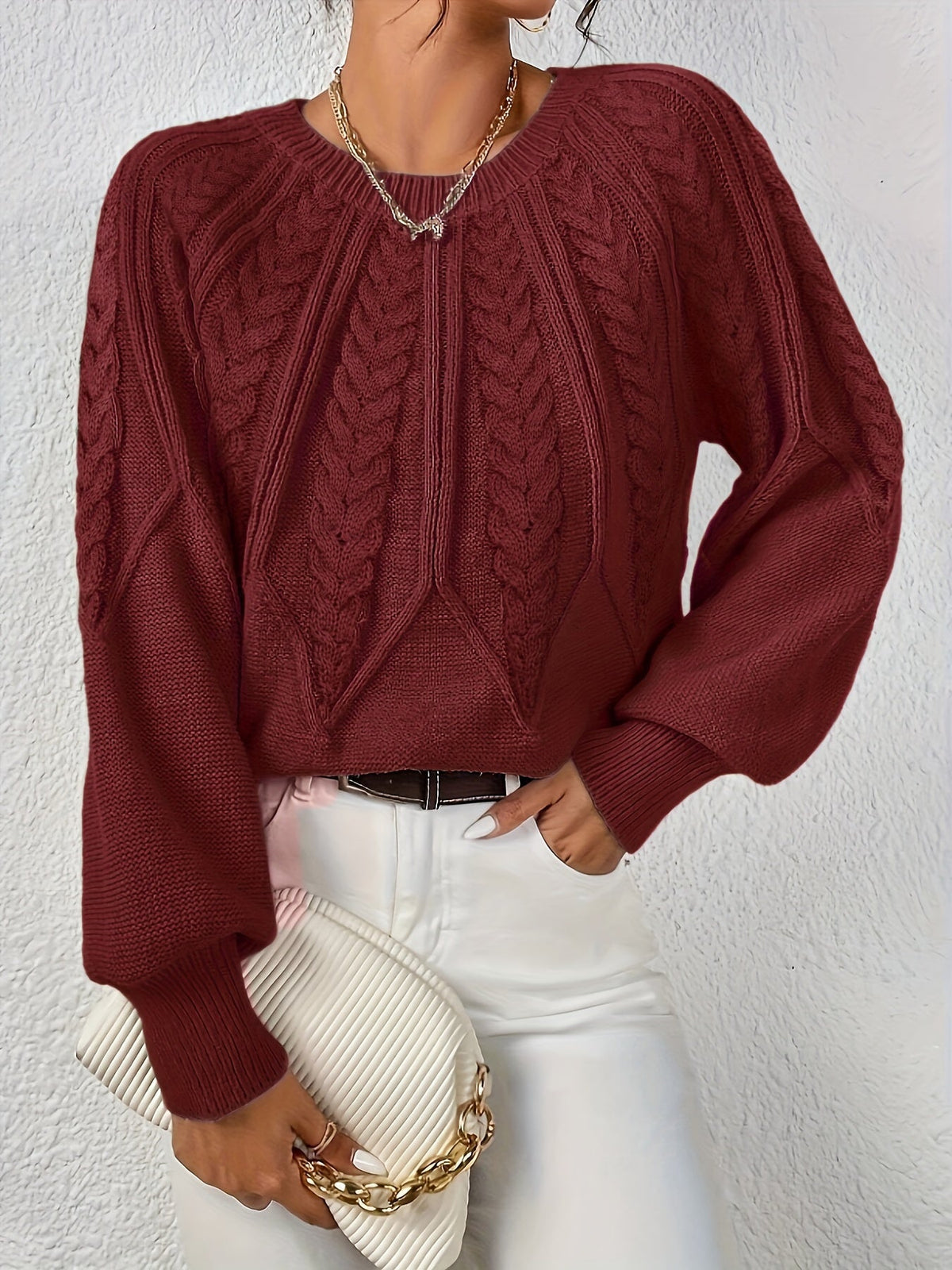 Cristina | Pull torsadé col rond