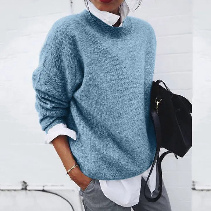 Cédrine | Pull uni ourlet arrondi
