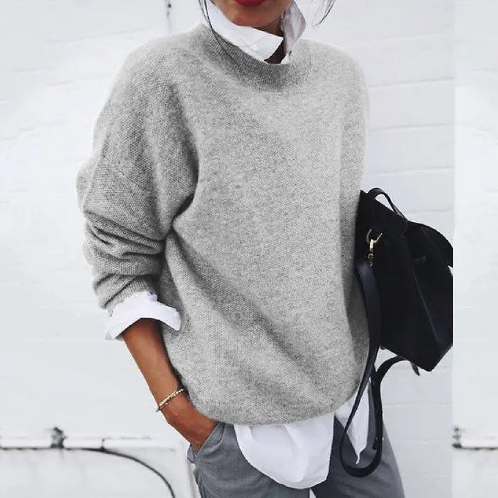 Cédrine | Pull uni ourlet arrondi