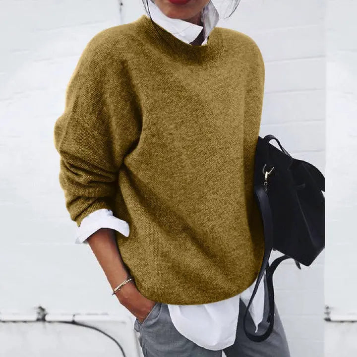 Cédrine | Pull uni ourlet arrondi