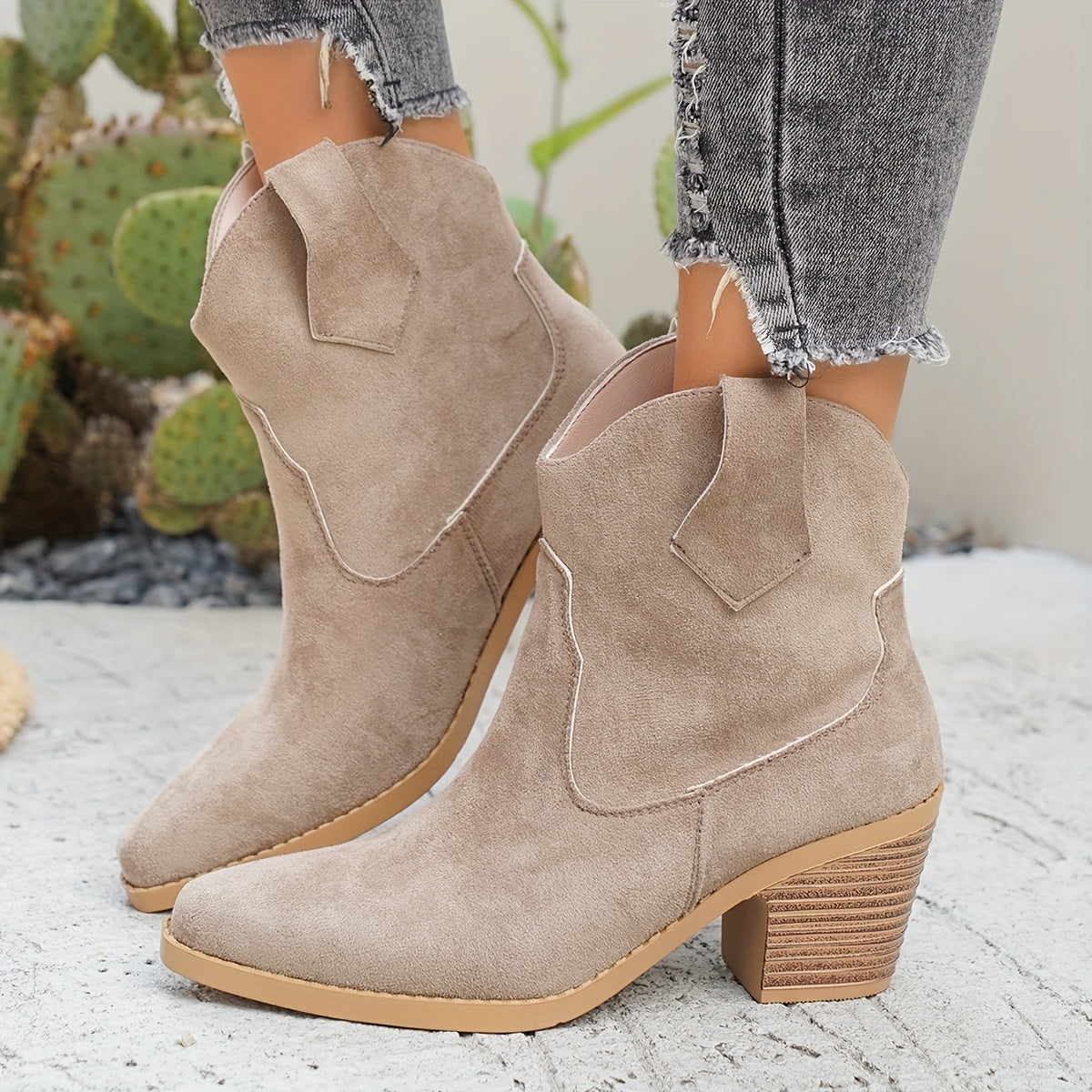 Quitterie | Bottines chelsea western en daim