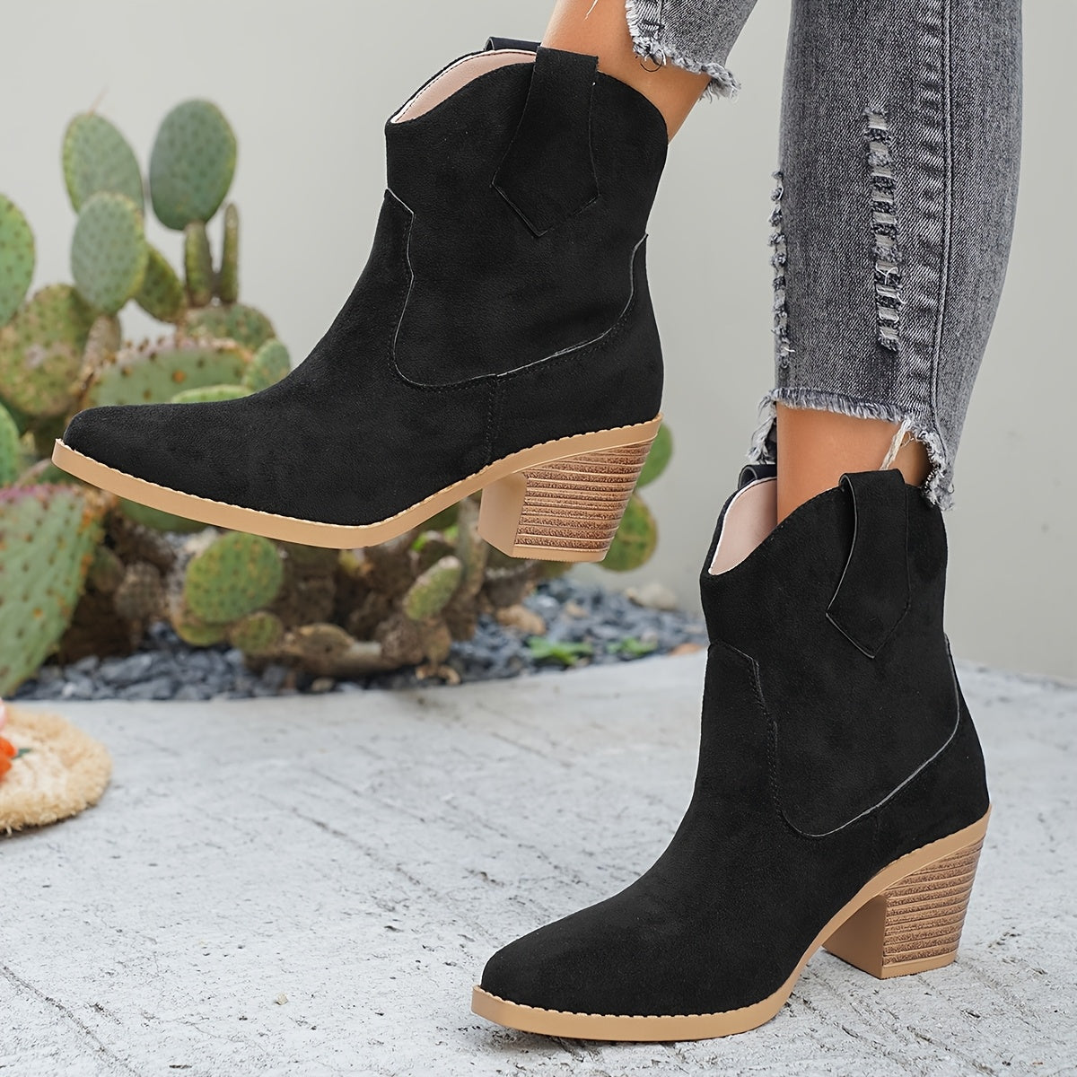 Quitterie | Bottines chelsea western en daim