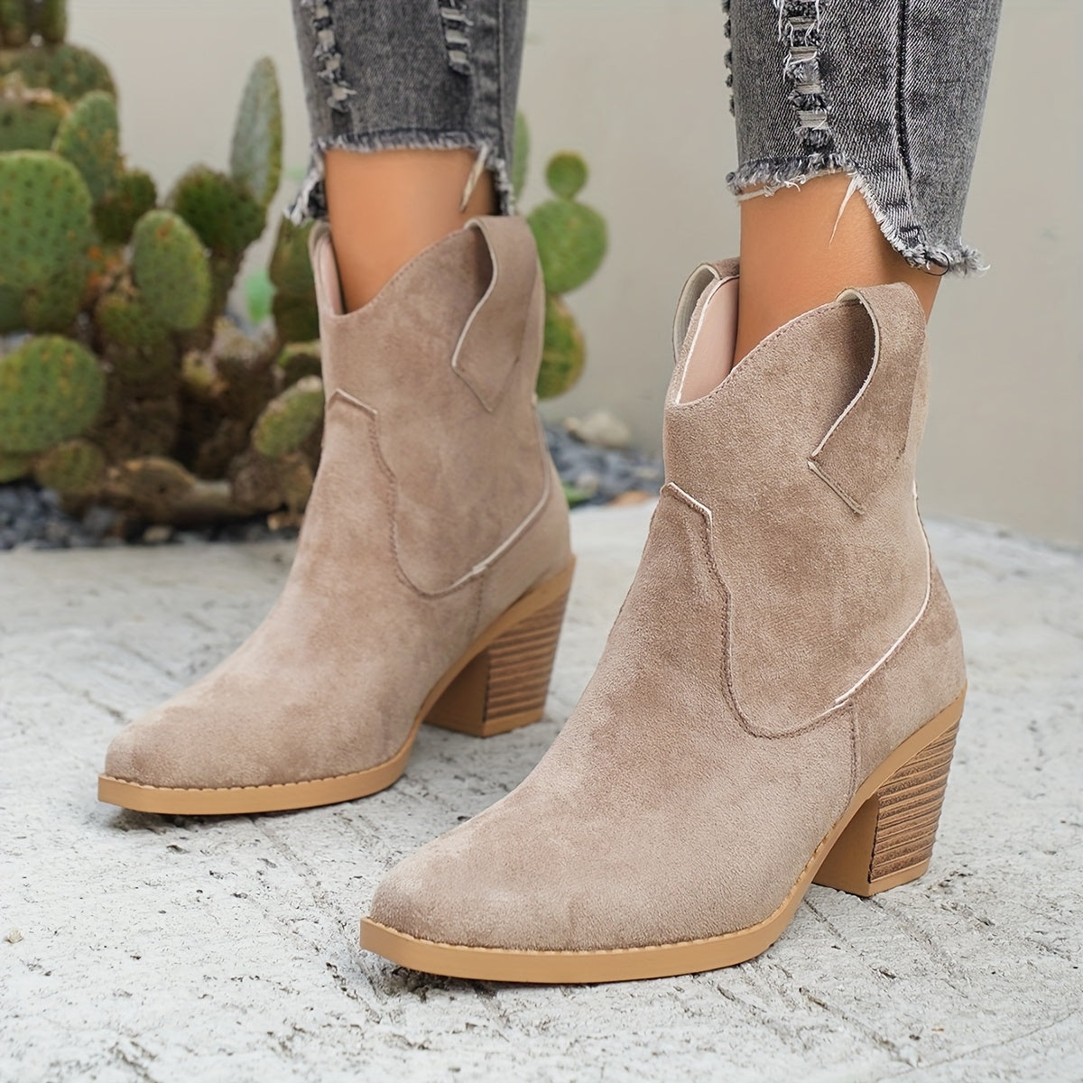 Quitterie | Bottines chelsea western en daim