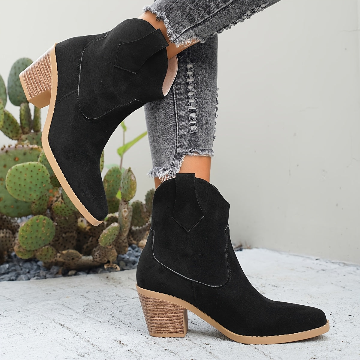 Quitterie | Bottines chelsea western en daim