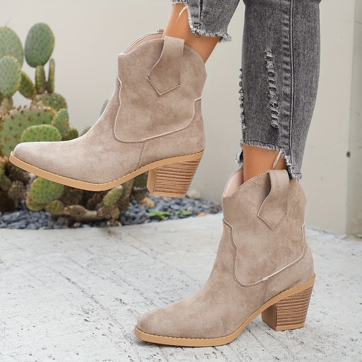 Quitterie | Bottines chelsea western en daim