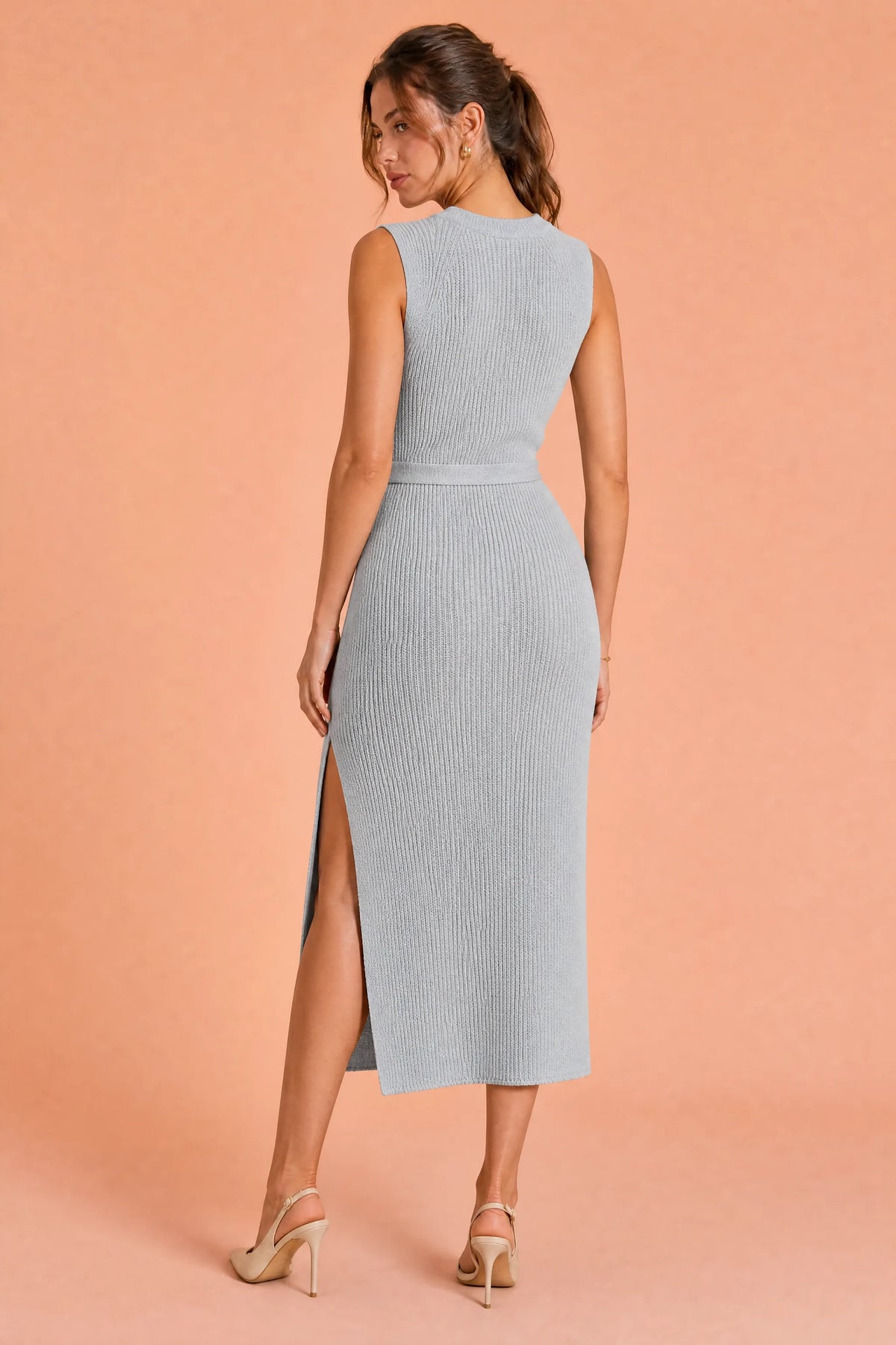 Daphné | Robe longue maille sans manches