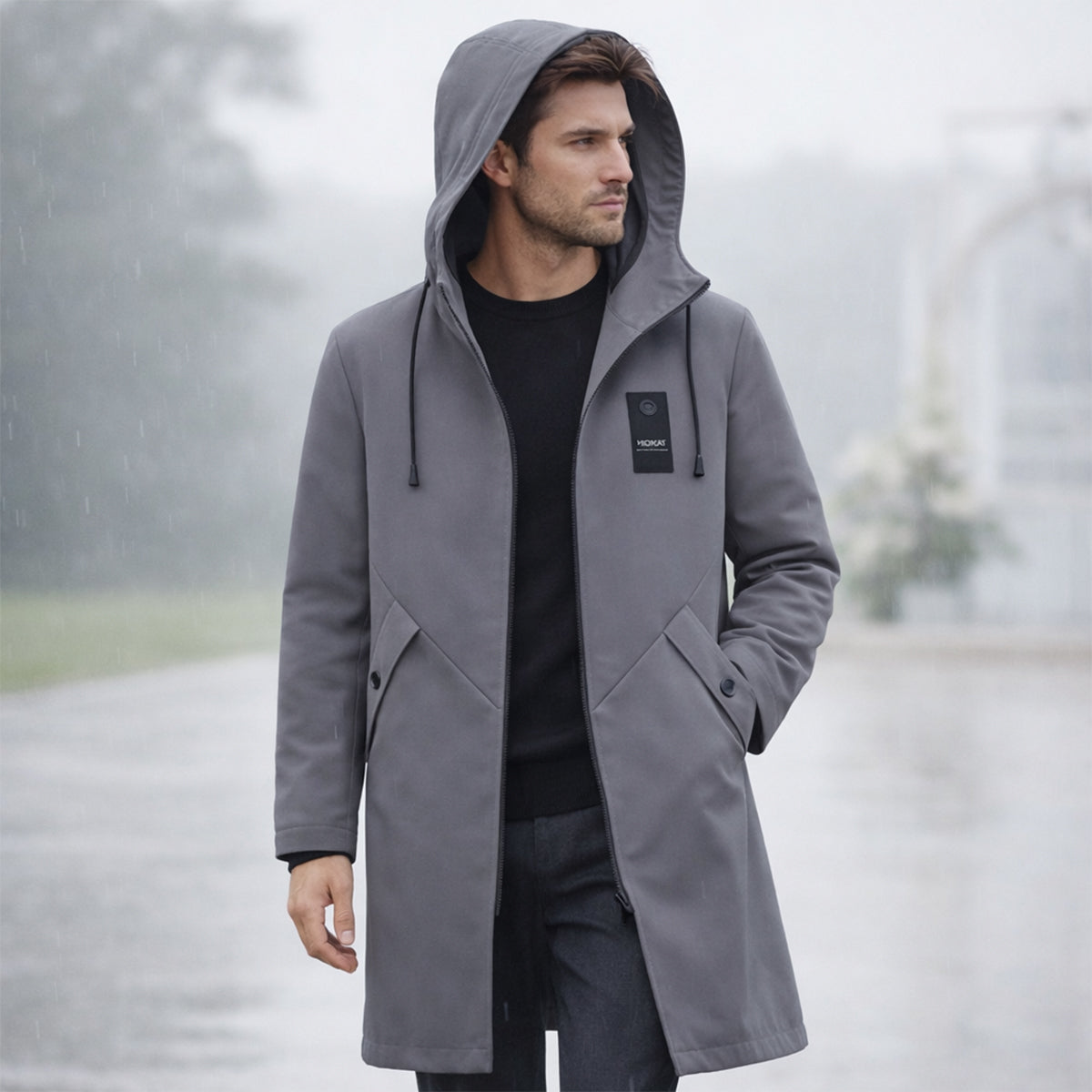 Aldric | Imperméable long à capuche