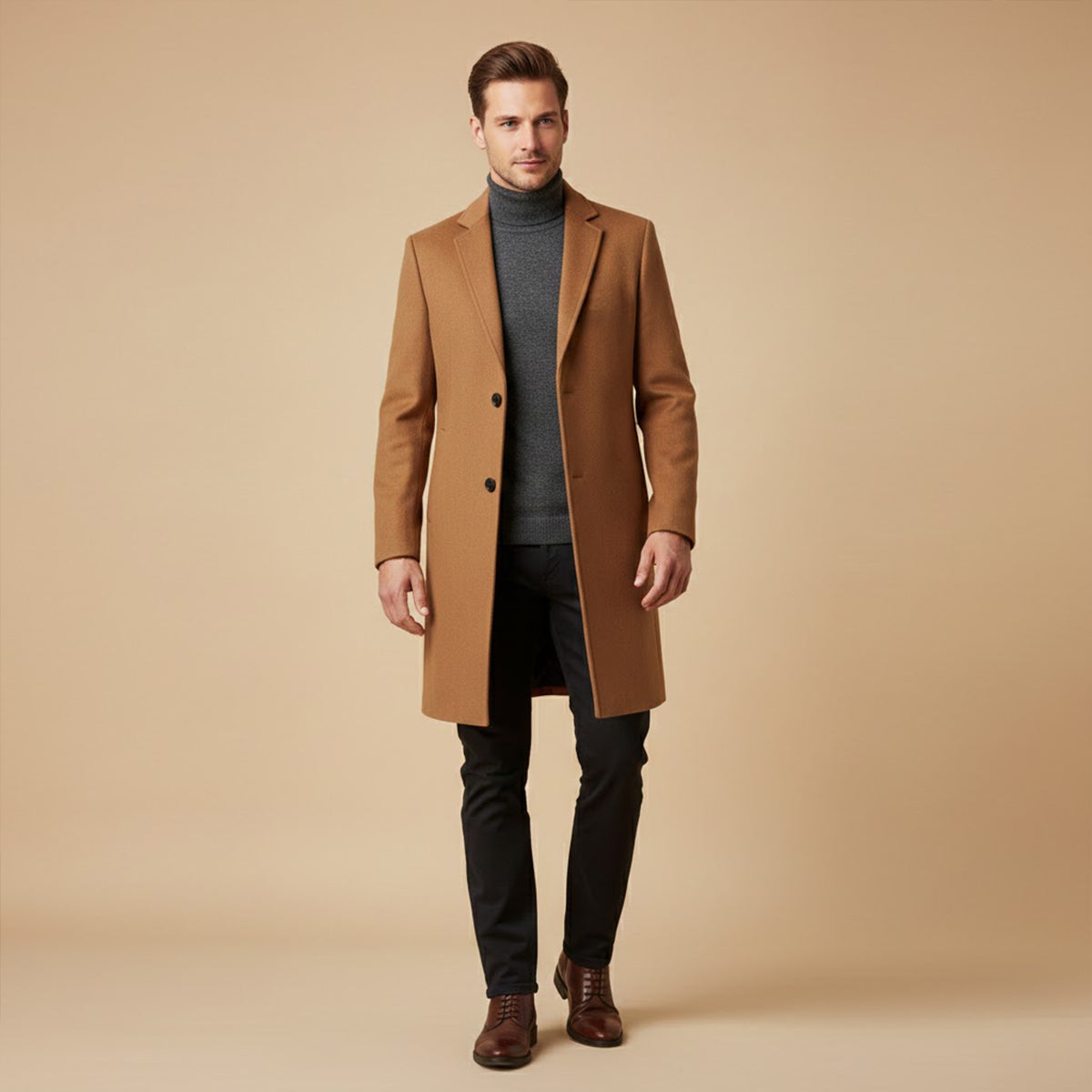 Albéric | Manteau long à revers crantés