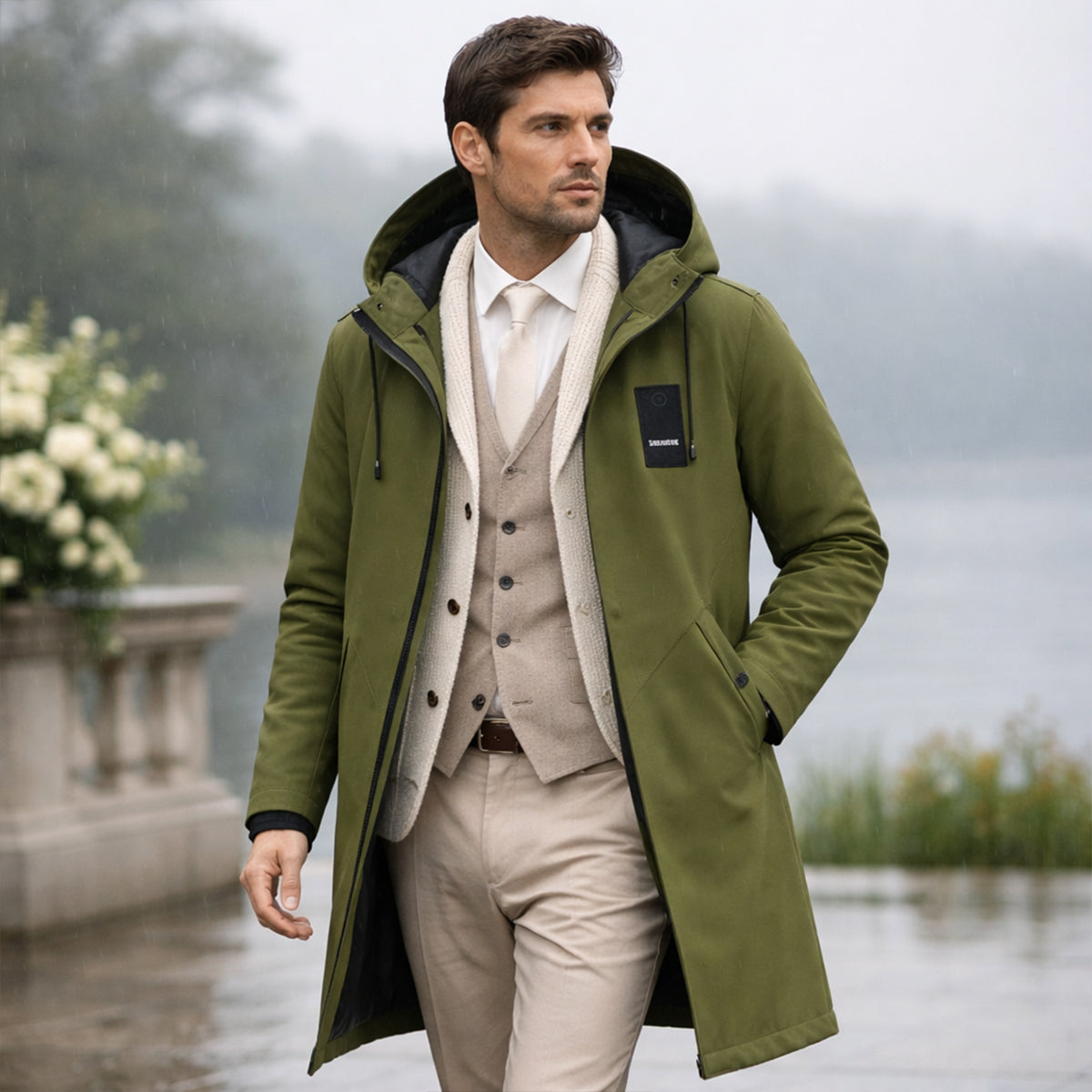 Aldric | Imperméable long à capuche