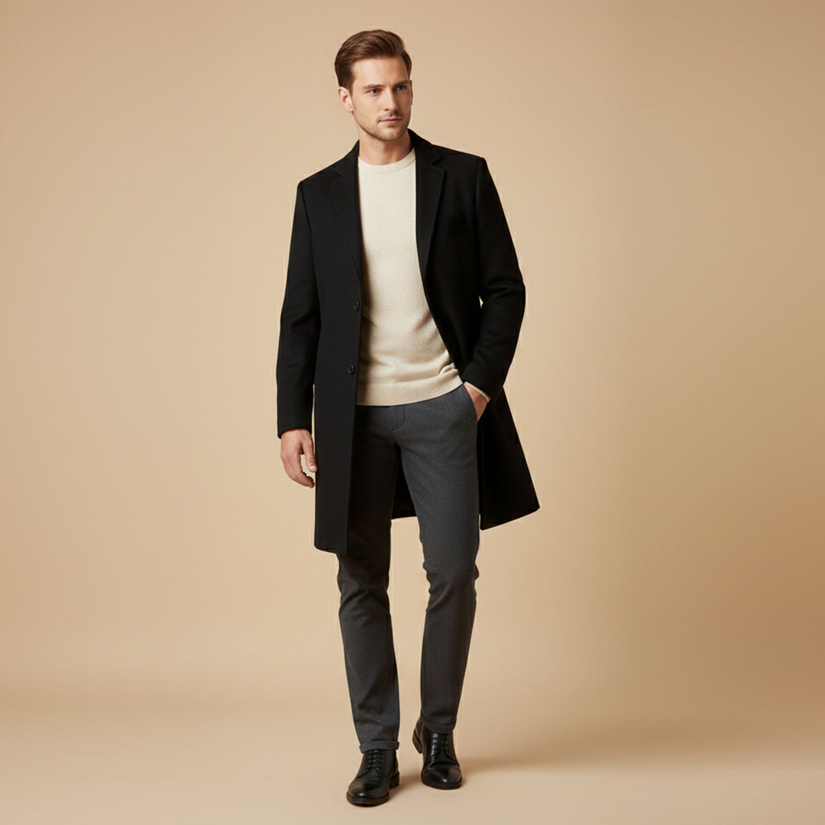 Albéric | Manteau long à revers crantés