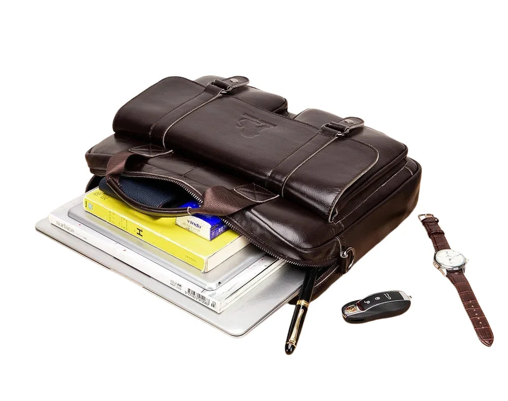 Isidore | Cartable en cuir à poignées