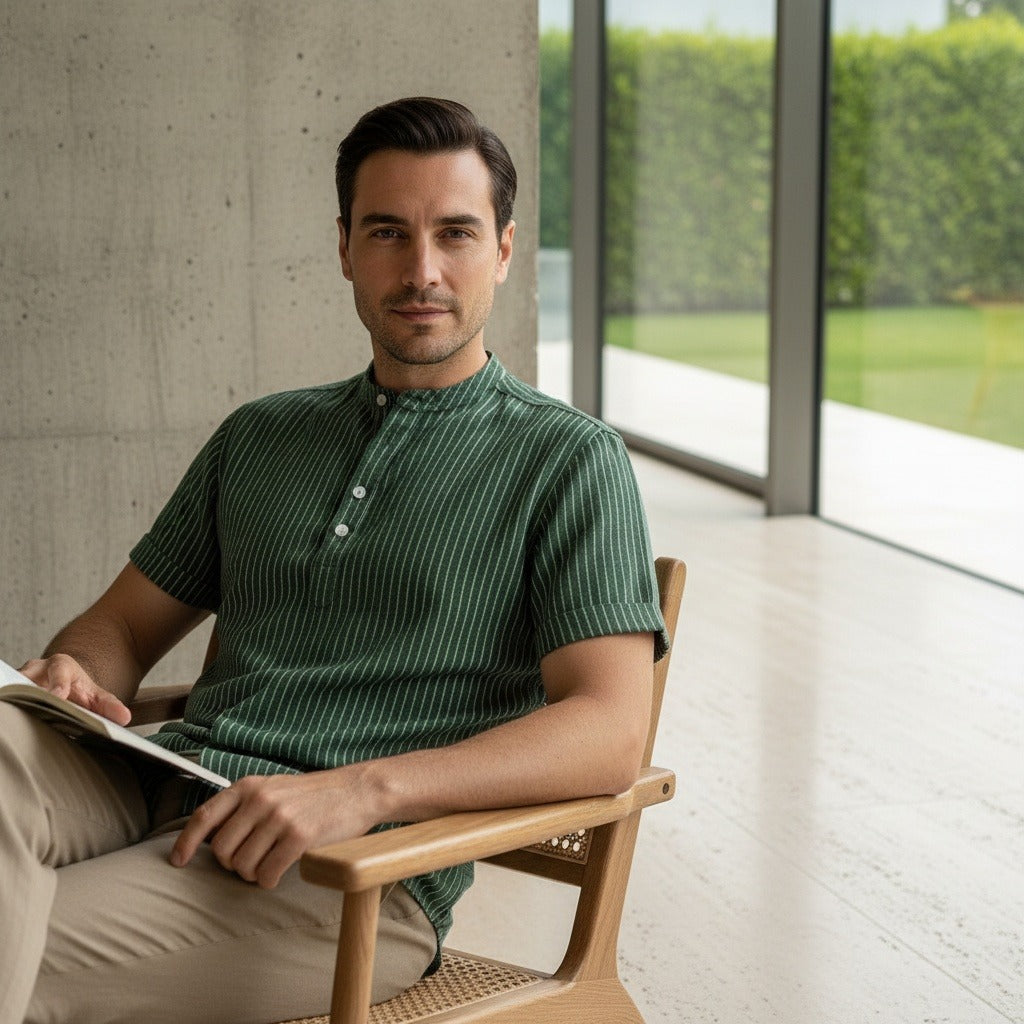 Guilhem | T-shirt rayé lin et coton
