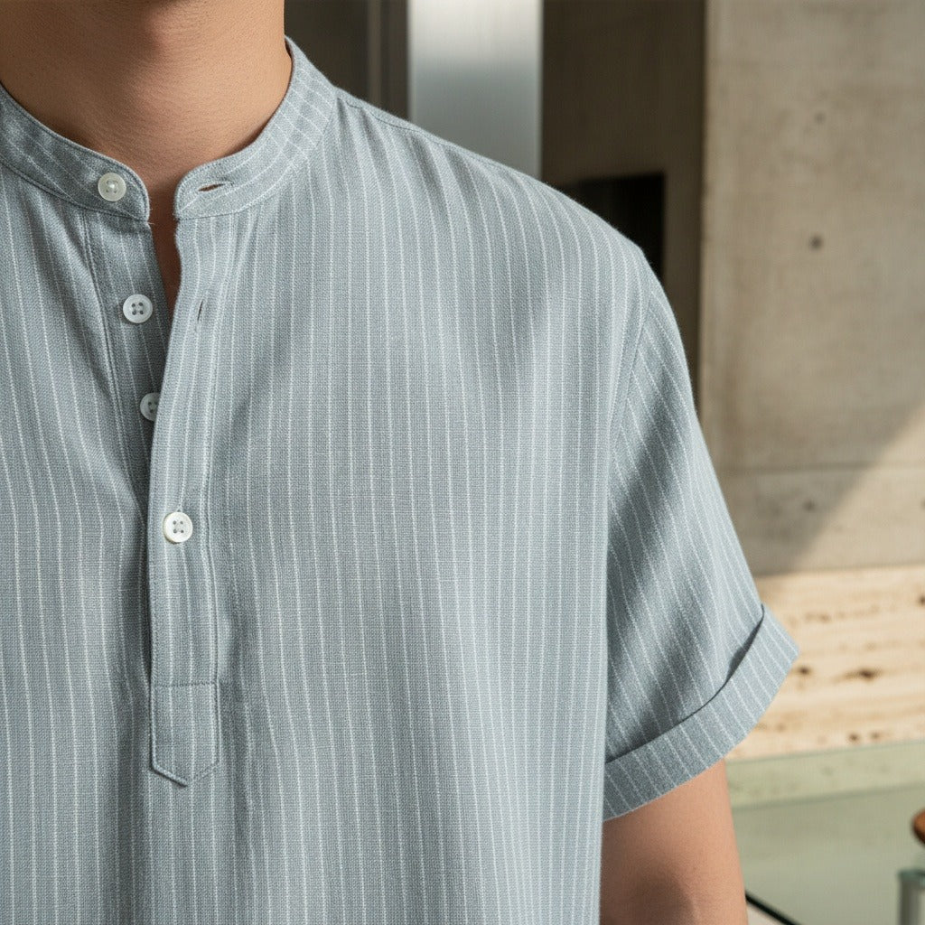 Guilhem | T-shirt rayé lin et coton