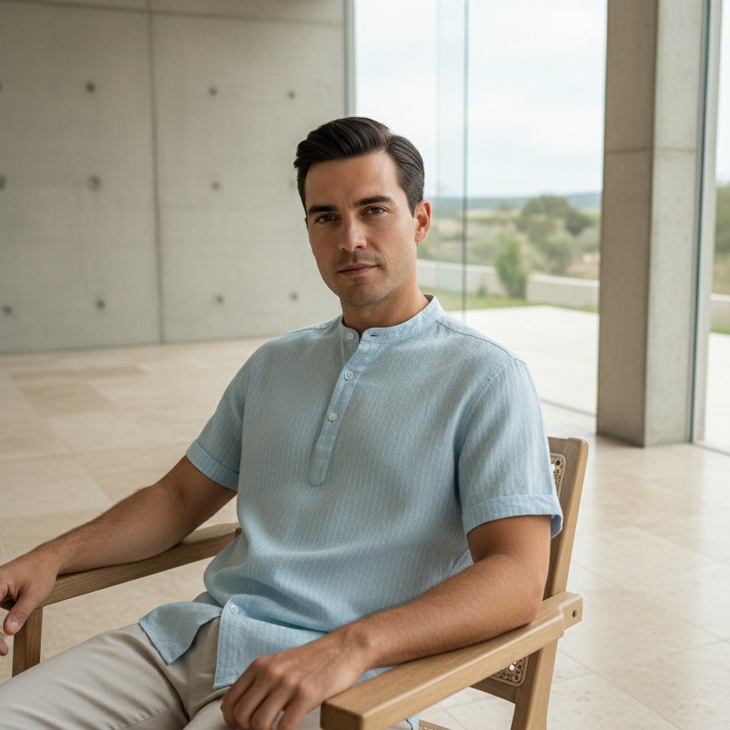 Guilhem | T-shirt rayé lin et coton