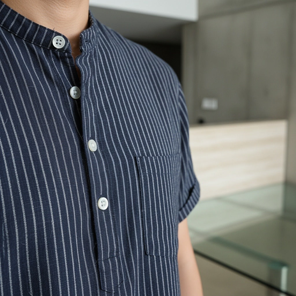 Guilhem | T-shirt rayé lin et coton