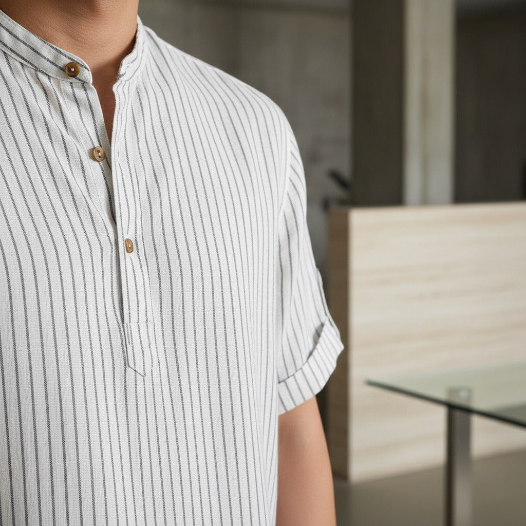 Guilhem | T-shirt rayé lin et coton